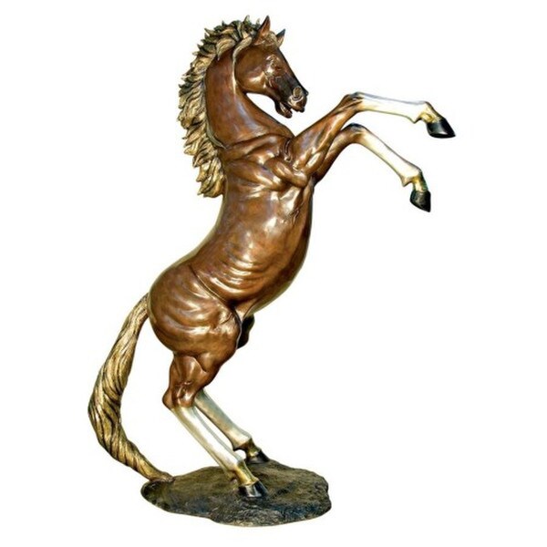 Big Majestic Spirit Rearing Horse Cast Bronze Garden Statues Life Size